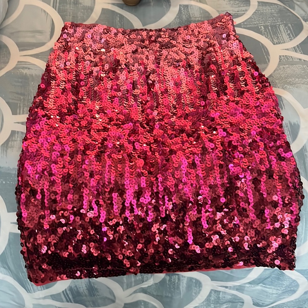 MANER Women's Sequin Skirt Sparkle Stretchy Bodycon Mini Skirts Night Out Party